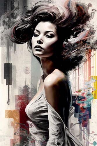 Pop-Art-Porträt kombiniert mit Collage