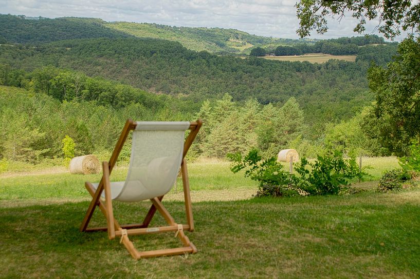Living like god in France (beach chair overlooking hills in France) by Birgitte Bergman