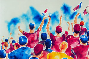 Illustration Fans der Fußballweltmeisterschaft in Katar 2022