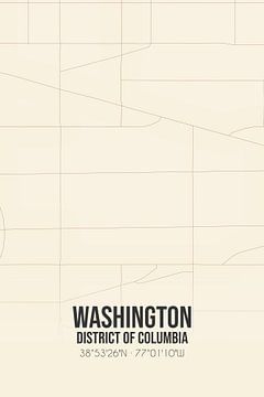 Vintage map of Washington (District of Columbia), USA. by Rezona