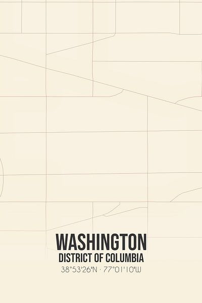 Carte ancienne de Washington (District de Columbia), Etats-Unis. par Affiches de lieux