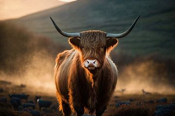 Portret van een Scottish Highland Cattle. van AVC Photo Studio