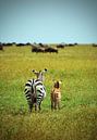 Moeder en baby zebra  van Jorien Melsen Loos thumbnail