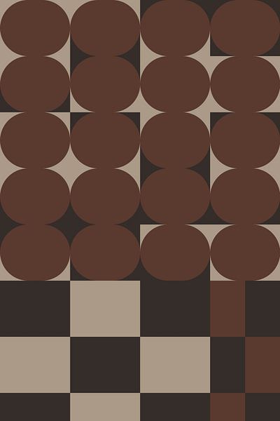 Retro kunst uit de jaren 70. Abstract geometrisch patroon nr. 7 van Dina Dankers