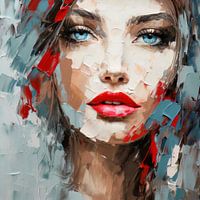 Woman with red lips