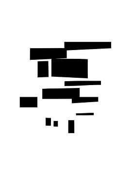 Organisch minimalisme 4 | Zwart & Wit Geometrisch Abstract van Menega Sabidussi