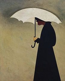 Die Dame mit dem Regenschirm von Jan Keteleer