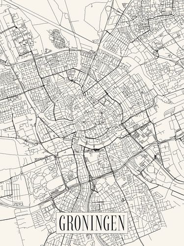 Stadtplan Groningen - Stadt - Light Version - Groningen Karte