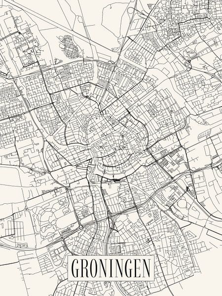 City map Groningen - City - Light version - Groningen Map by Locus Studio