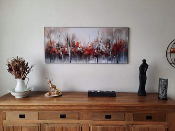 Customer photo: Modern Abstract Painting Trees by Preet Lambon