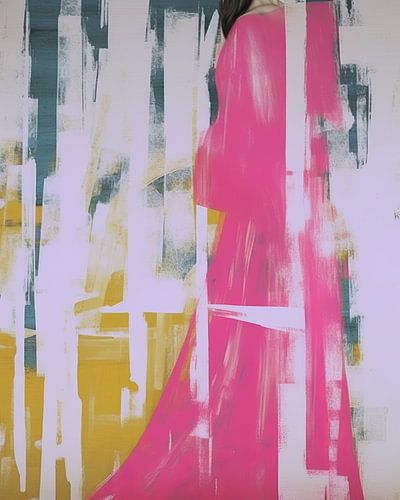 Collage moderne en rose néon