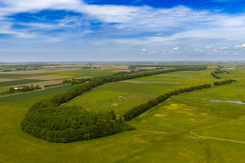 Schokland former island in the Zuiderzee in Flevoland from above