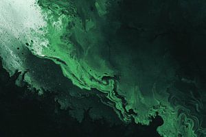 Grünes Flussmuster im kosmischen Fluss abstrakter Energie