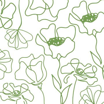 Skandinavischer Blumen Markt Moos auf Weiss von Mad Dog Art