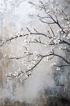 Blossoms on branches in detail