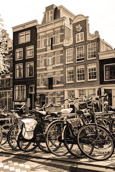 Jordaan Bloemgracht Amsterdam Sepia van Hendrik-Jan Kornelis