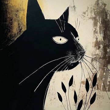 Moderne kattenkunst voor luxe interieurdecoratie