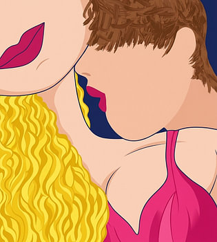 Intimate Connection: A Modern Romantic Pop Art Portrait