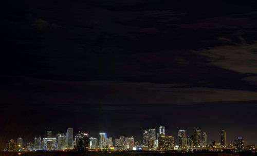 Miami Skyline bij Nacht