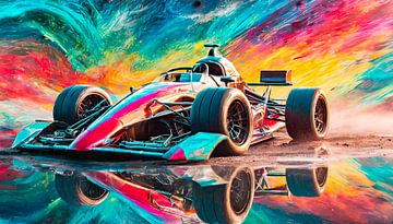 Racewagens met kleuren van Mustafa Kurnaz
