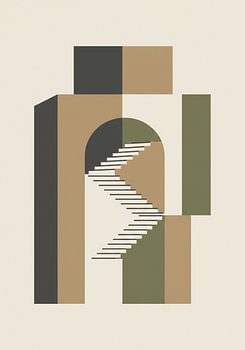 Architectural Staircase Abstract in Earth Tones