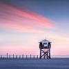 Pfahlbauten in Sankt Peter Ording im Abendrot von Voss Fine Art Fotografie