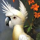 cockatoo with flowers by Gelissen Artworks thumbnail