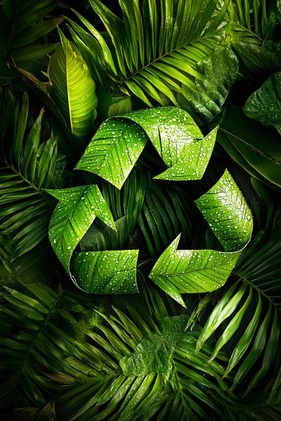 Nachhaltigkeitssymbol aus Blättern von Poster Art Shop