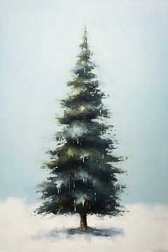 Minimal Groene Kerstboom in de Sneeuw van But First Framing