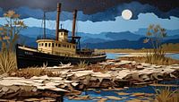 Mississippi stoomboot bij nacht van Nick Wendt thumbnail