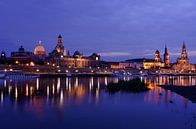 Dresden by night van Kim Claessen thumbnail