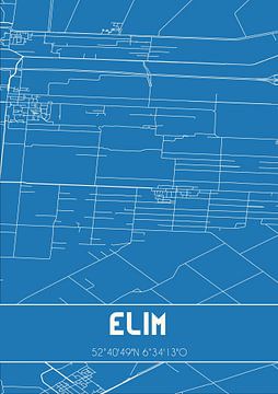 Blauwdruk | Landkaart | Elim (Drenthe) van Rezona