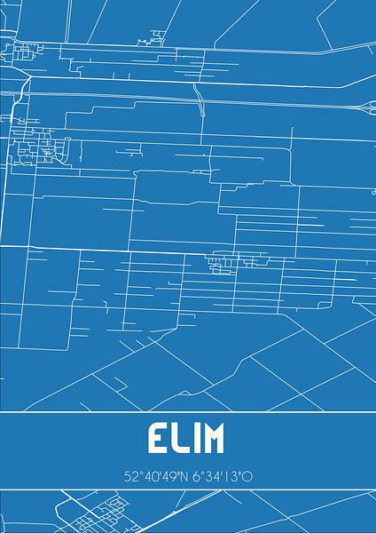 Blauwdruk | Landkaart | Elim (Drenthe) van Stad & Wand