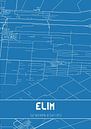 Blauwdruk | Landkaart | Elim (Drenthe) van Stad & Wand thumbnail