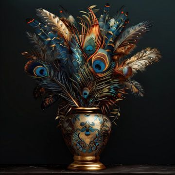 Vase mit exotischen Federn (11) von Rene Ladenius Digital Art