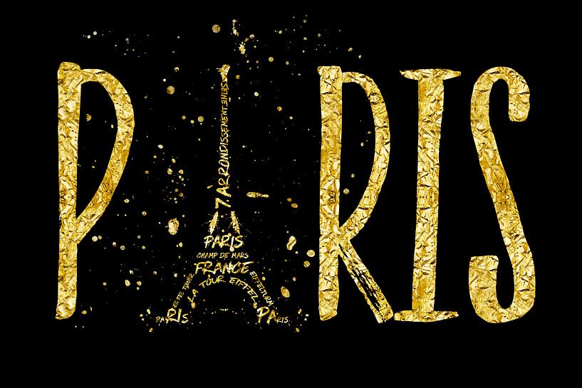PARIJS Typografie | gouden spetters par Melanie Viola