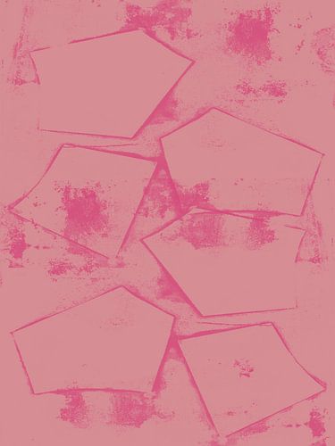 Neon en zachtroze. Sterren. Moderne abstracte kunst.