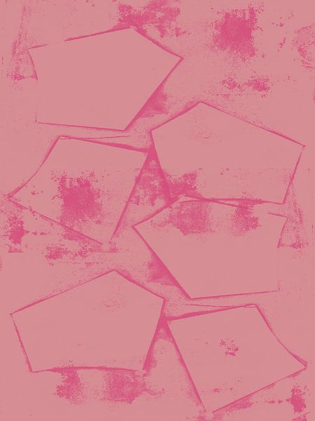 Neon and soft pink. Stars. Modern abstract art. by Dina Dankers