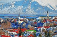 Winter in Reykjavik, Island von Frans Blok Miniaturansicht