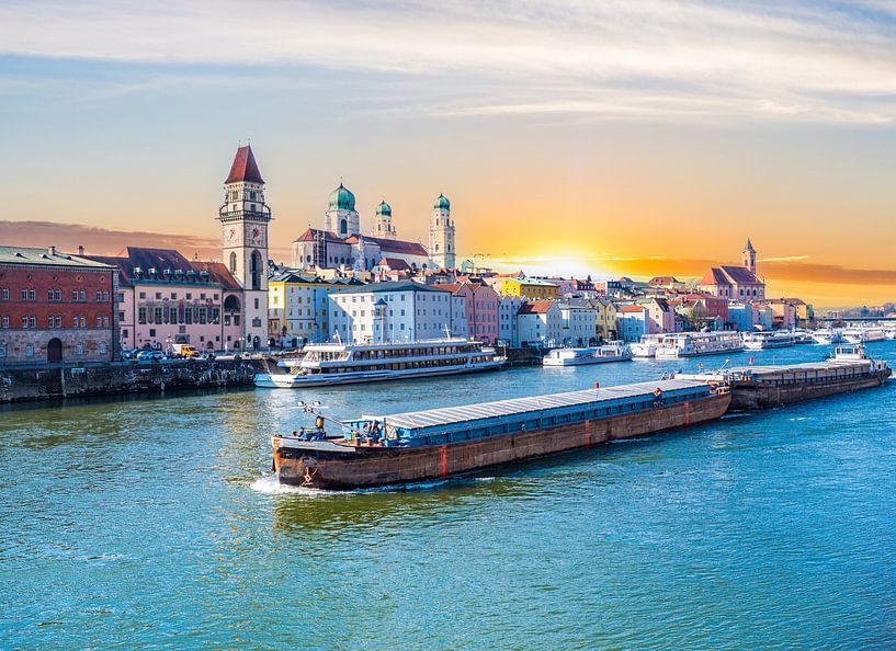 Panorama of Passau city in sunset by Animaflora PicsStock
