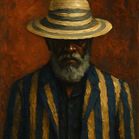 Vintage Portrait Man in stripe by BS