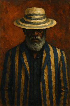 Vintage Portrait Man in stripe