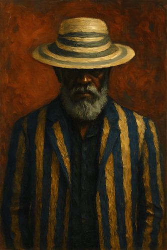 Vintage Portrait Man in stripe