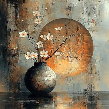 Modern Bloemen Stilleven | Iron Blossom Echo van Kunst Kriebels