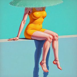 Surreal Summer: Yellow Swimsuit Art by Jan Keteleer