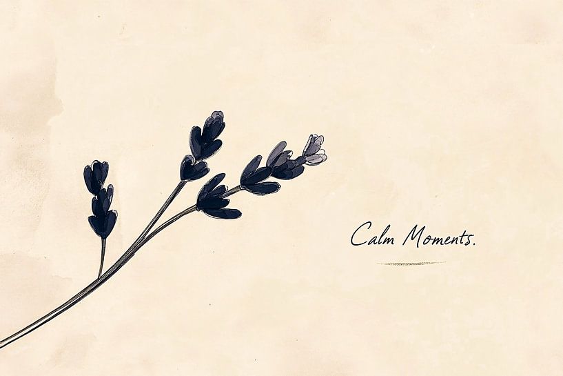 Illustration minimaliste de lavande avec texte par Art & Soul Creations