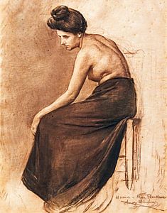 Josep Llimona, Sitzende Frau, 1900