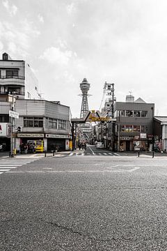 Straten in de Shinsekai wijk in Japan