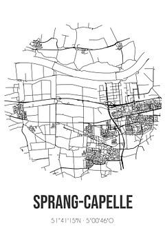 Sprang-Capelle (Noord-Brabant) | Karte | Schwarz und Weiß von Rezona