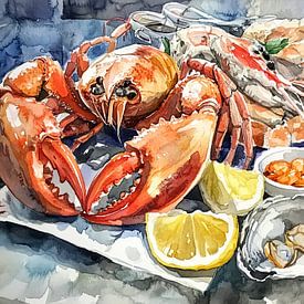 Animaux marins peints à l'aquarelle sur Petra Dreiling-Schewe